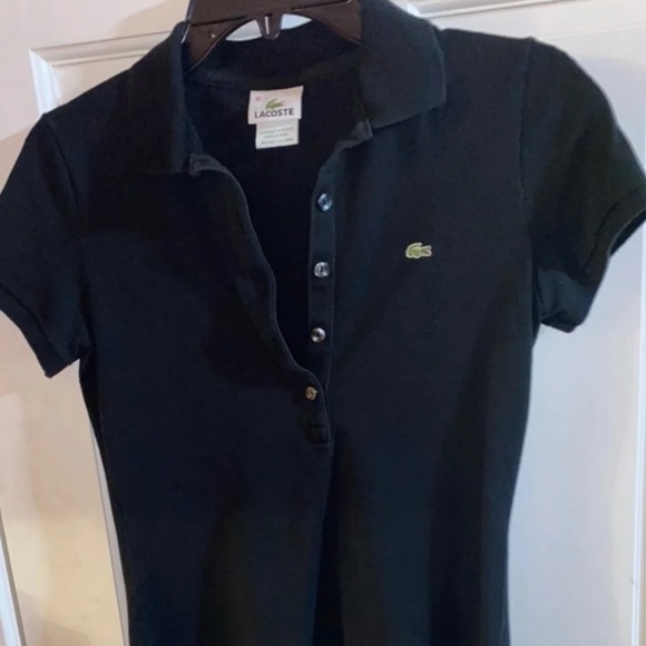Lacoste crop polo top black cropped polo - Picture 4 of 6